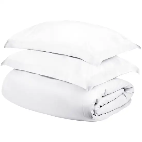 White Queen Cotton Blend 400 Thread Count Washable Duvet Cover Set Photo 1