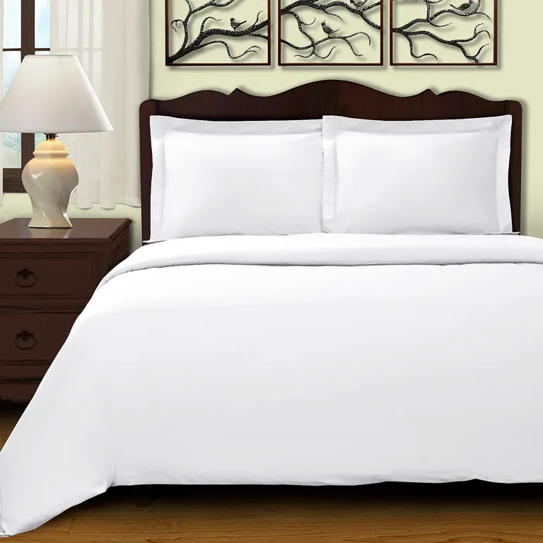 White Queen Cotton Blend 400 Thread Count Washable Duvet Cover Set Photo 2