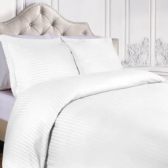 White Queen Cotton Blend 400 Thread Count Washable Duvet Cover Set Photo 5