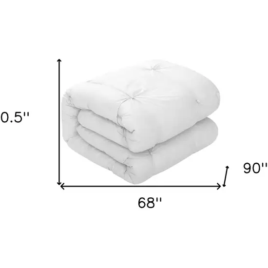 White Twin Polyester 180 Thread Count Washable Down Comforter Set Photo 8