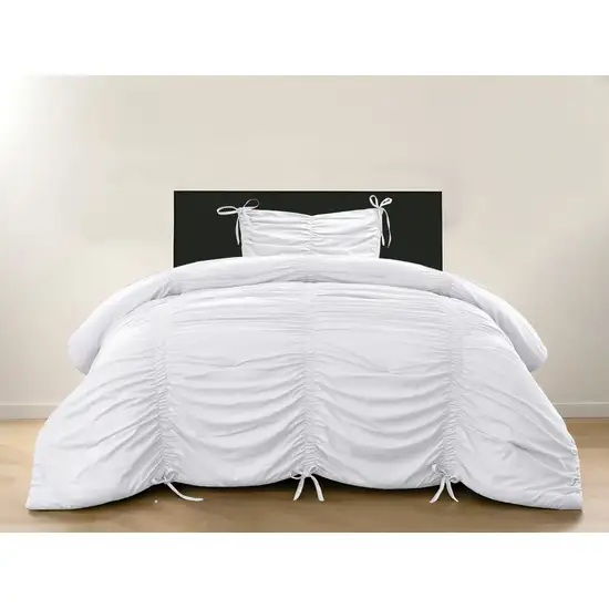 White Twin Polyester 180 Thread Count Washable Down Comforter Set Photo 1