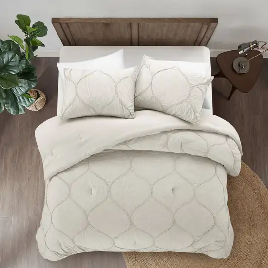 White Twin Polyester 130 Thread Count Washable Down Comforter Set Photo 5