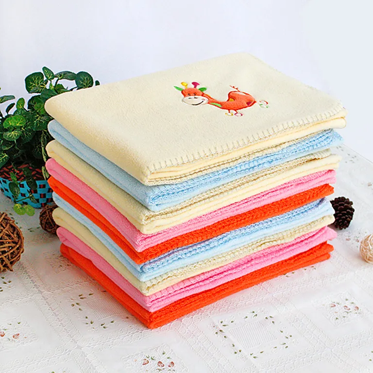 White Whale - Orange - Embroidered Applique Coral Fleece Baby Throw Blanket (29.5 by 39.4 inches) Photo 5