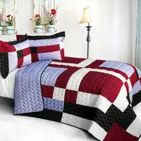 Photo of Wine Field - 3PC Vermicelli - Quilted Patchwork Quilt Set (Full/Queen Size)