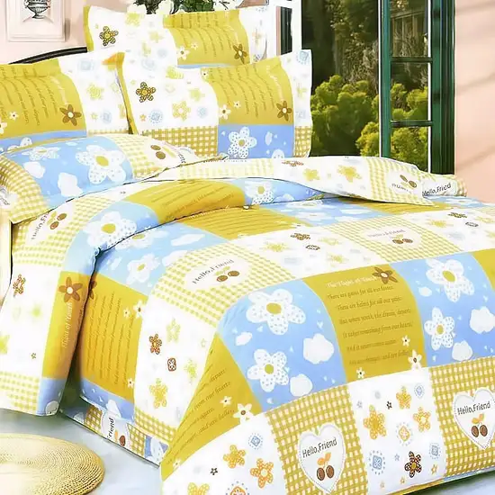Yellow Countryside -  100% Cotton 4PC Duvet Cover Set (Full Size) Photo 1